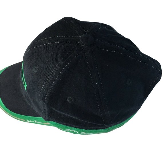 John Deere Baseball Cap Clay Francis Black Embroidered Patch Adjustable Hat u - Picture 7 of 9